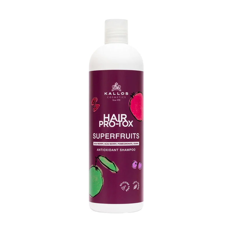 Антиоксидантний шампунь для волосся Kallos Cosmetics Hair Pro-Tox Superfruits Shampoo з ягодами годжі, ягодами асаї, гранатом та гуавою, 1 л