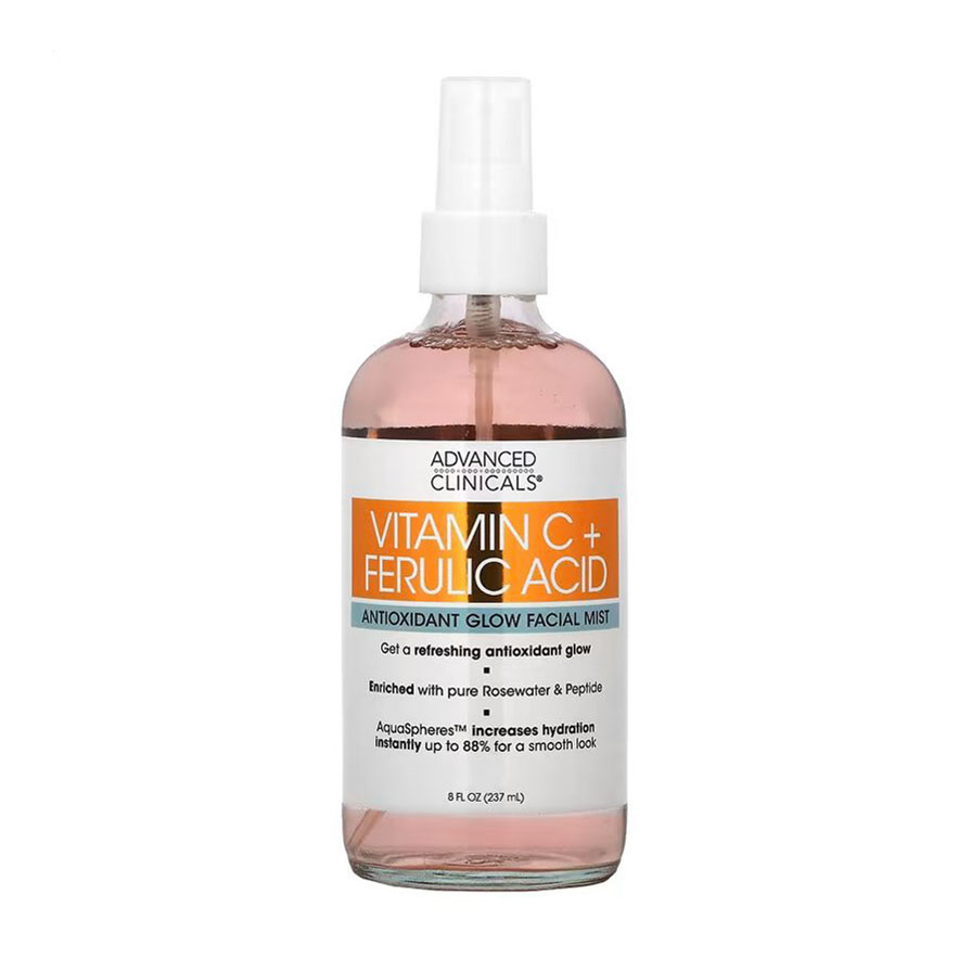 Антиоксидантний спрей для обличчя Advanced Clinicals Vitamin C + Ferulic Acid Antioxidant Glow Facial Mist, 237 мл